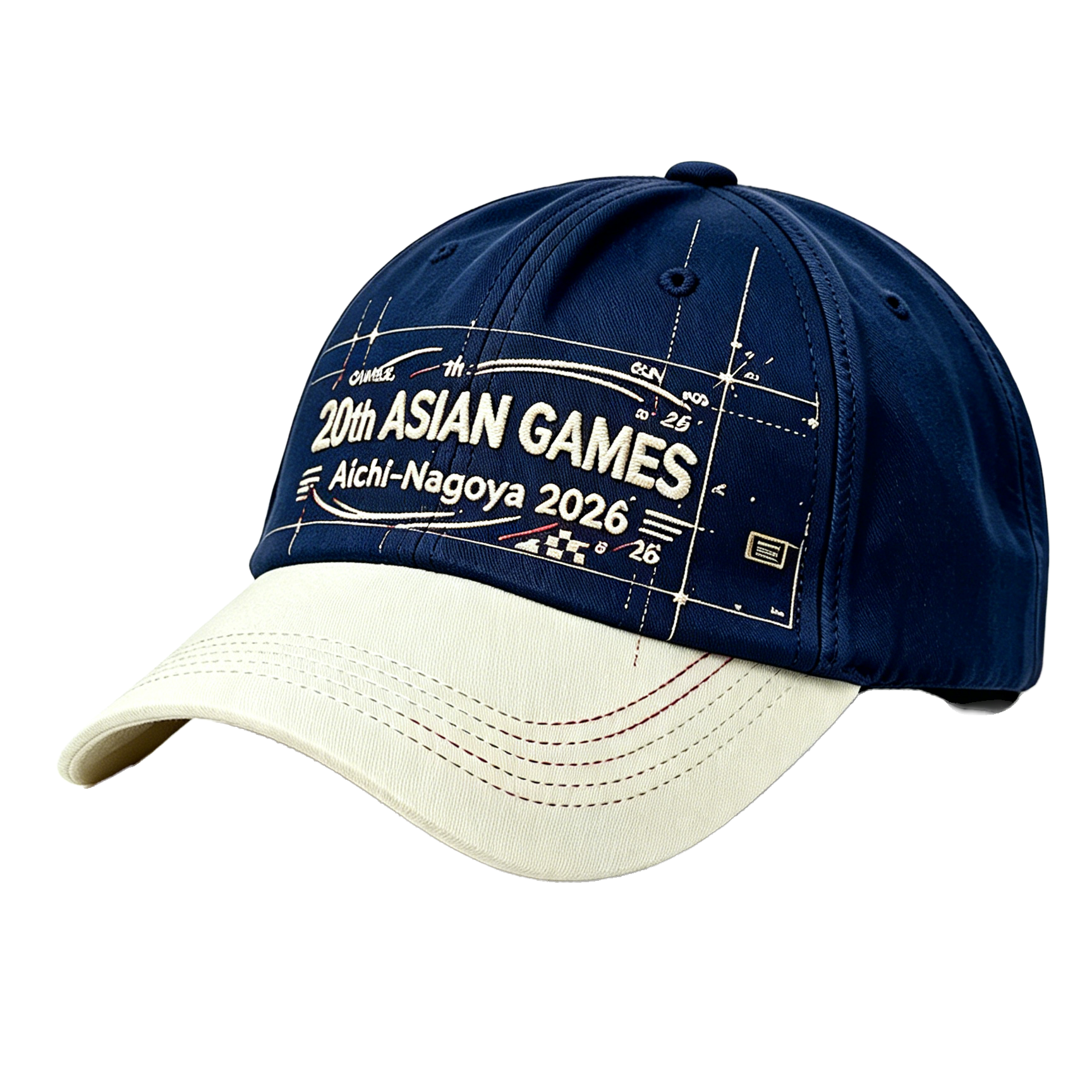 2026 Aichi-Nagoya Asian Games Unisex Grey Denim Cap | Adjustable 3D Embroidered Baseball Hat