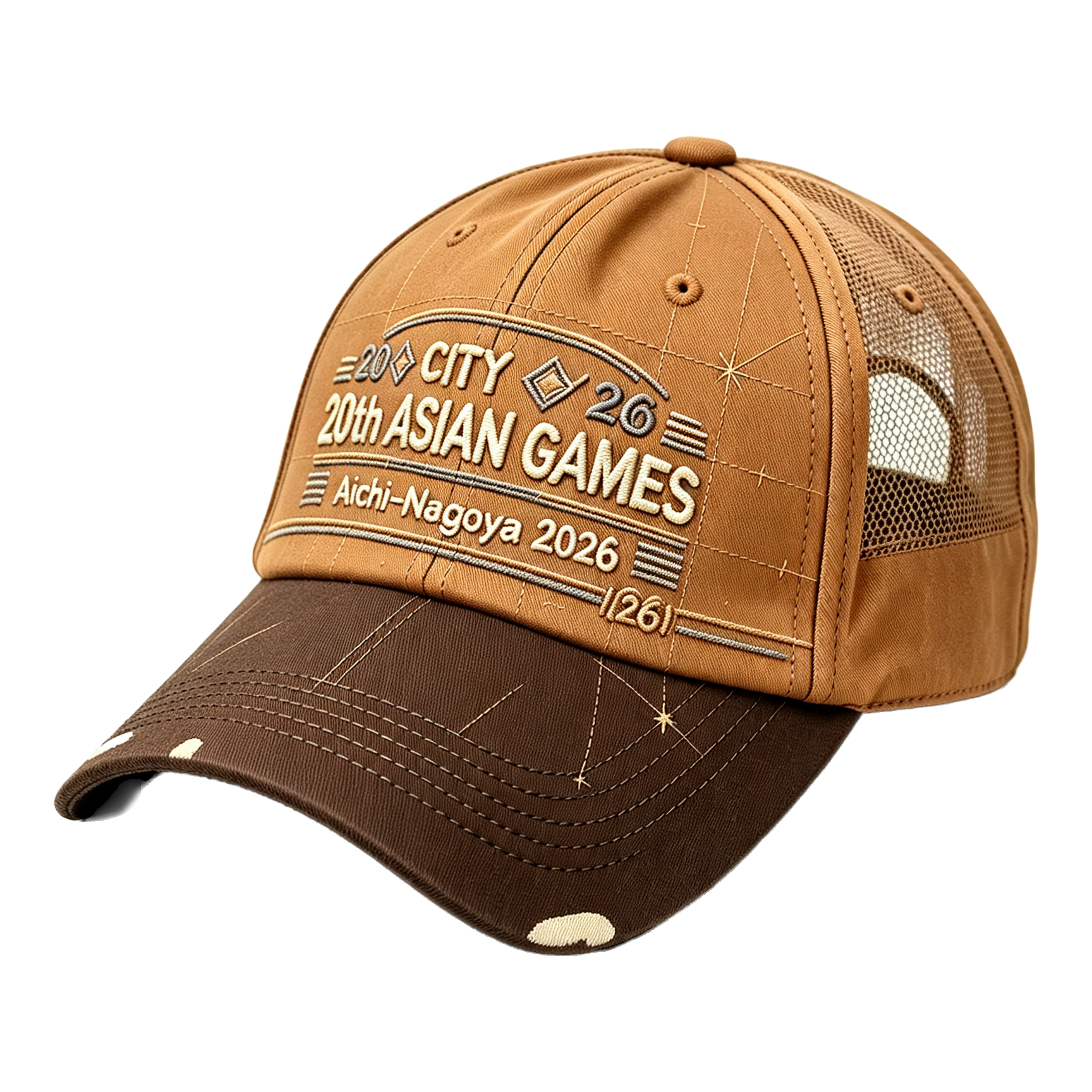 2026 Aichi-Nagoya Asian Games Unisex Grey Denim Cap | Adjustable 3D Raised Embroidered Baseball Hat