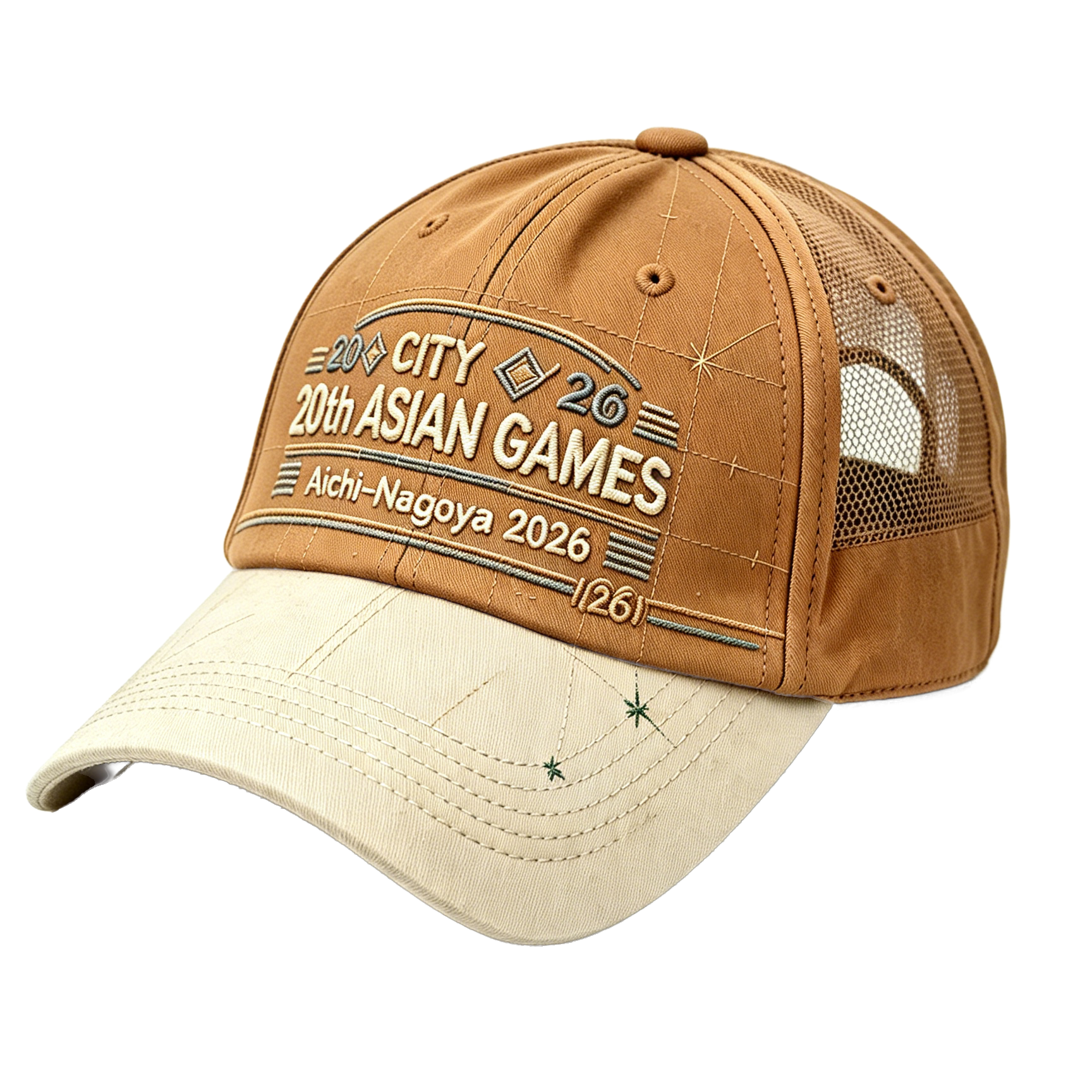 2026 Aichi-Nagoya Asian Games Unisex Grey Denim Cap | Adjustable 3D Embroidered Baseball Hat