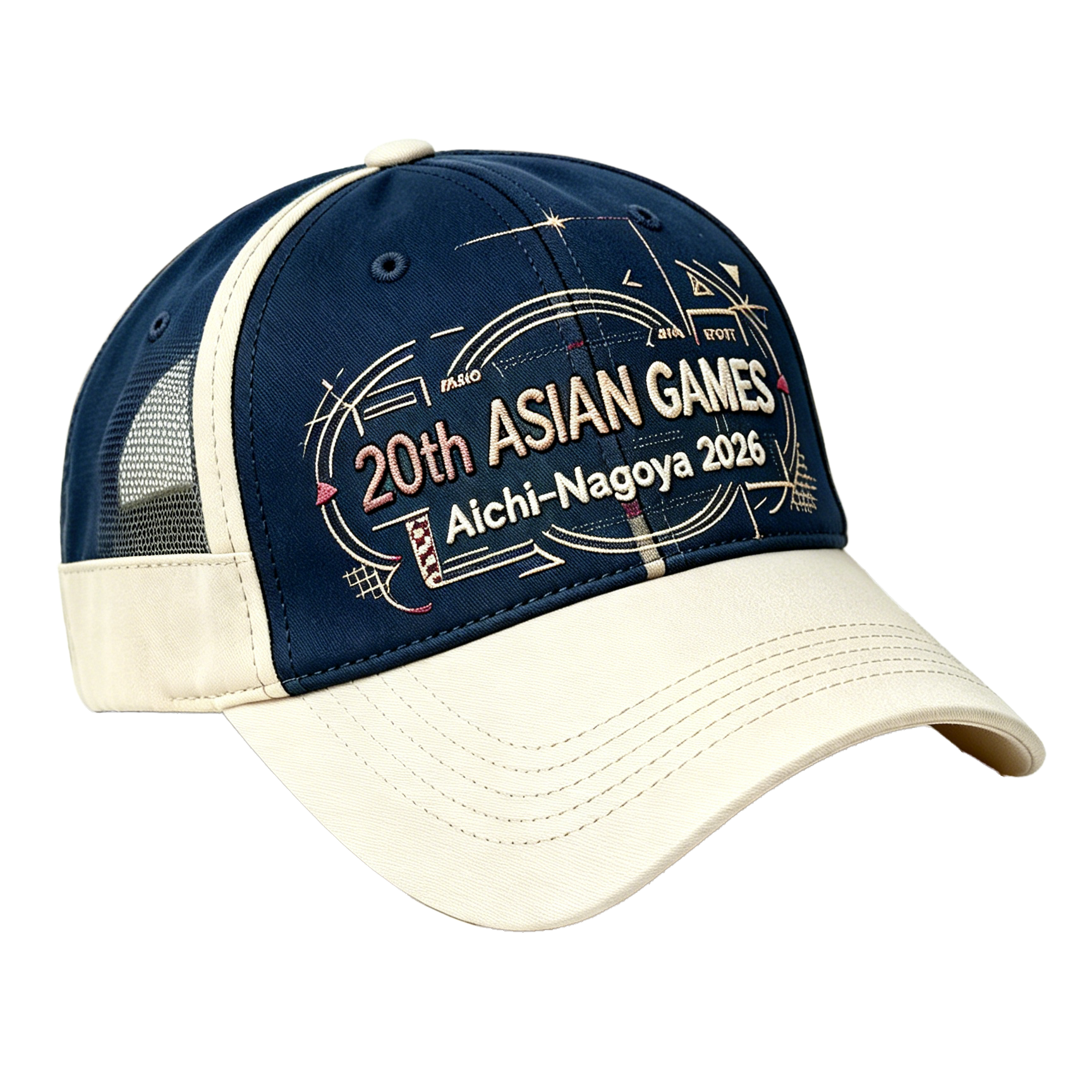 2026 Aichi-Nagoya Asian Games Unisex Grey Denim Cap | Adjustable 3D Embroidered Baseball Hat