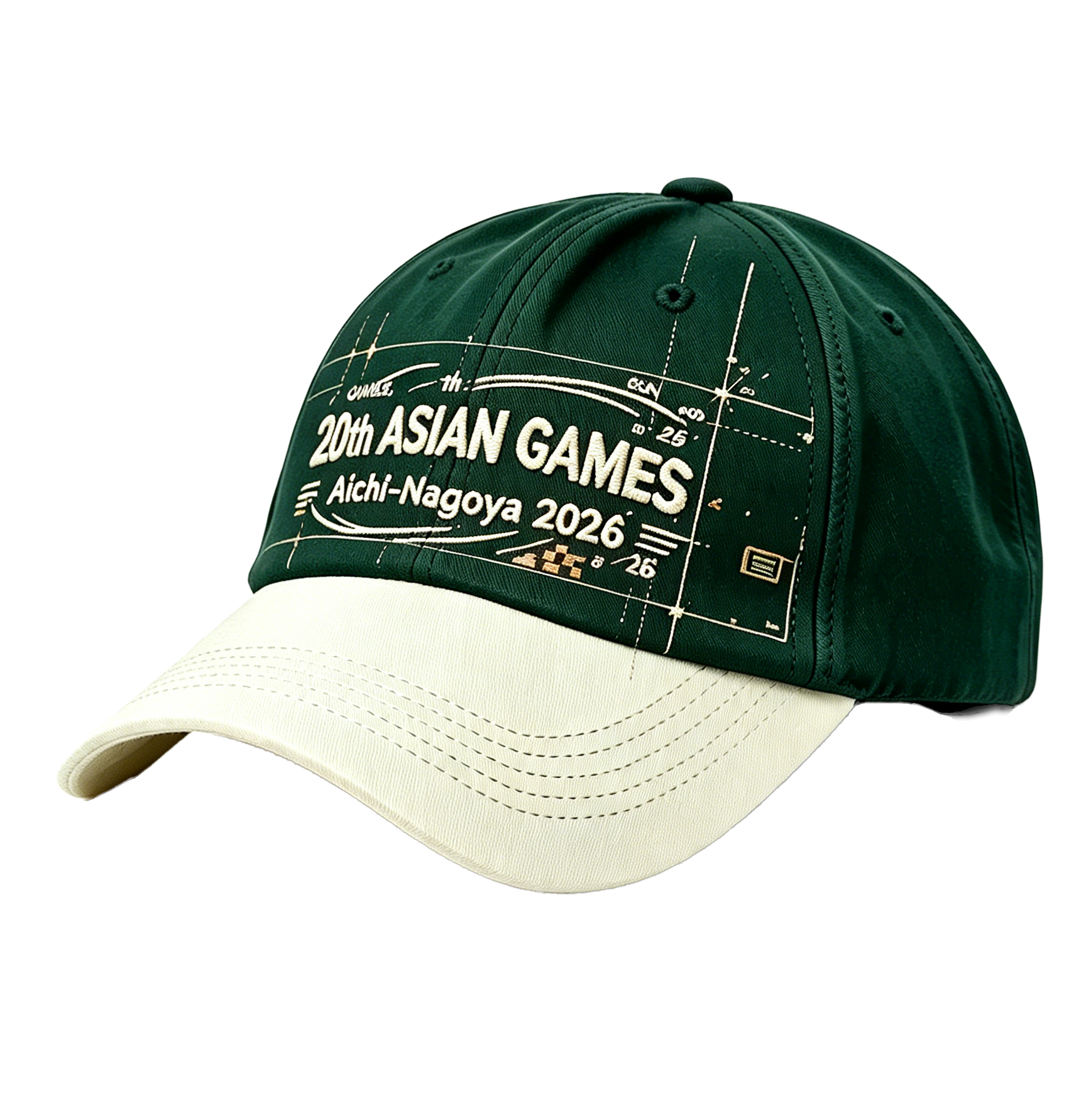 2026 Aichi-Nagoya Asian Games Unisex Grey Denim Cap | Adjustable 3D Embroidered Baseball Hat