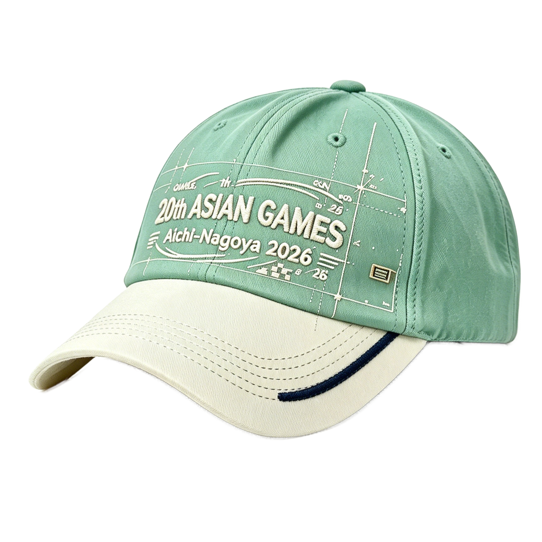 2026 Aichi-Nagoya Asian Games Unisex Grey Denim Cap | Adjustable 3D Embroidered Baseball Hat