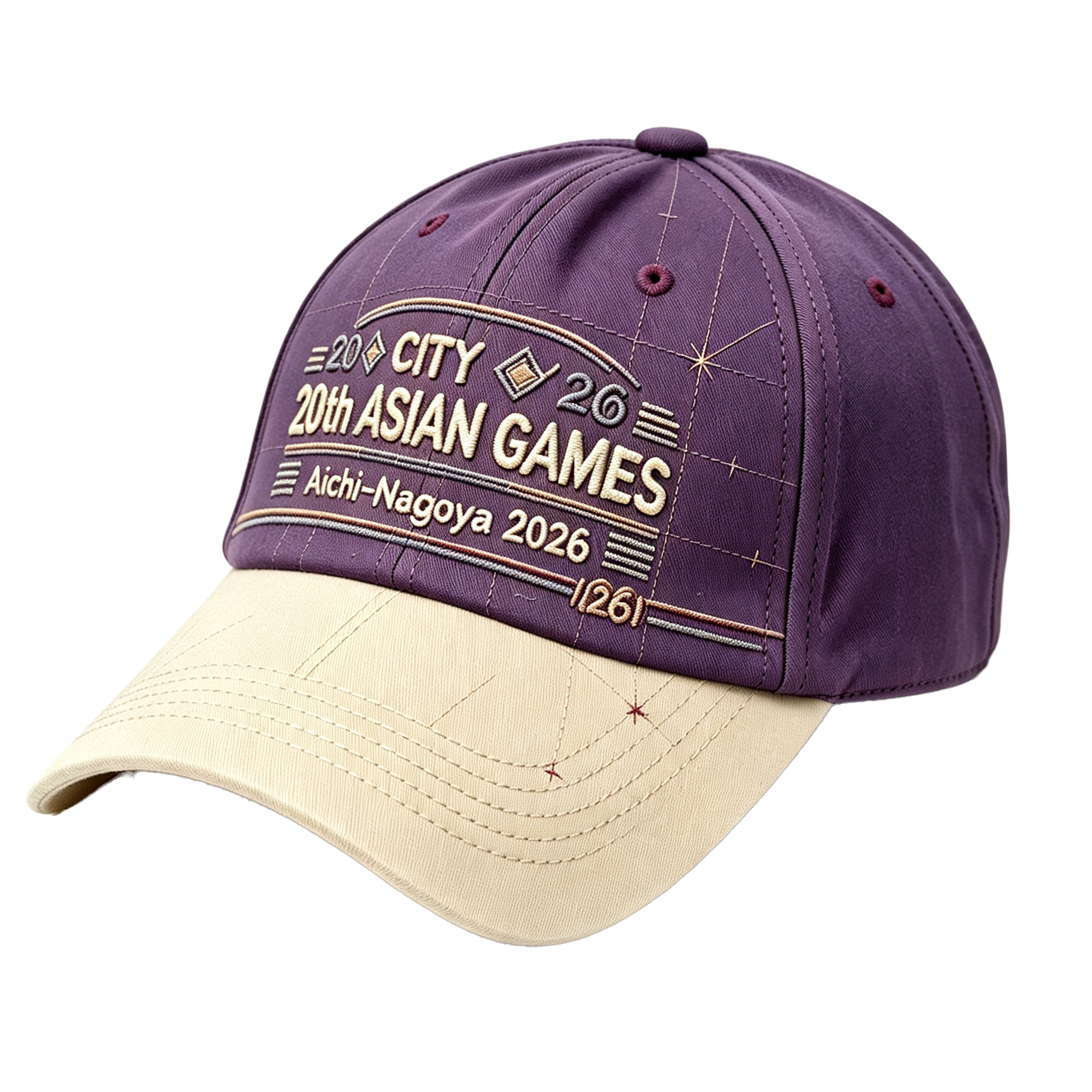 2026 Aichi-Nagoya Asian Games Unisex Grey Denim Cap | Adjustable 3D Raised Embroidered Baseball Hat