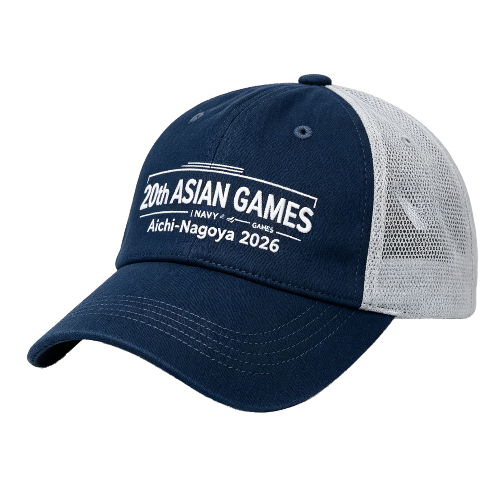 2026 Aichi-Nagoya Asian Games Unisex Grey Denim Cap | Adjustable 3D Embroidered Baseball Hat