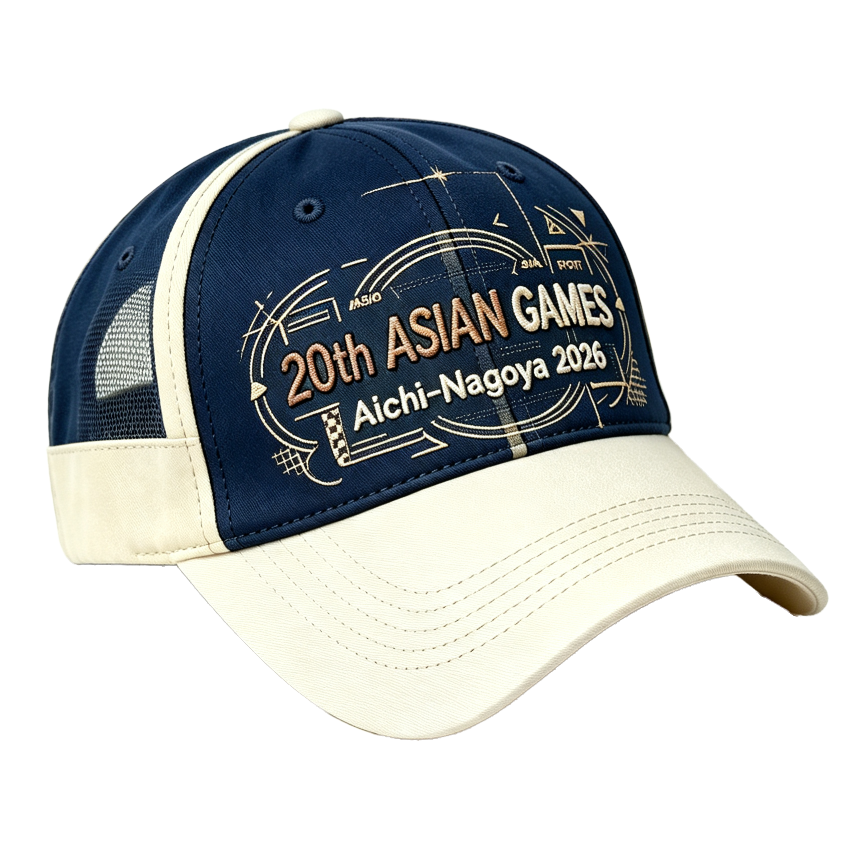 2026 Aichi-Nagoya Asian Games Unisex Grey Denim Cap | Adjustable 3D Raised Embroidered Baseball Hat