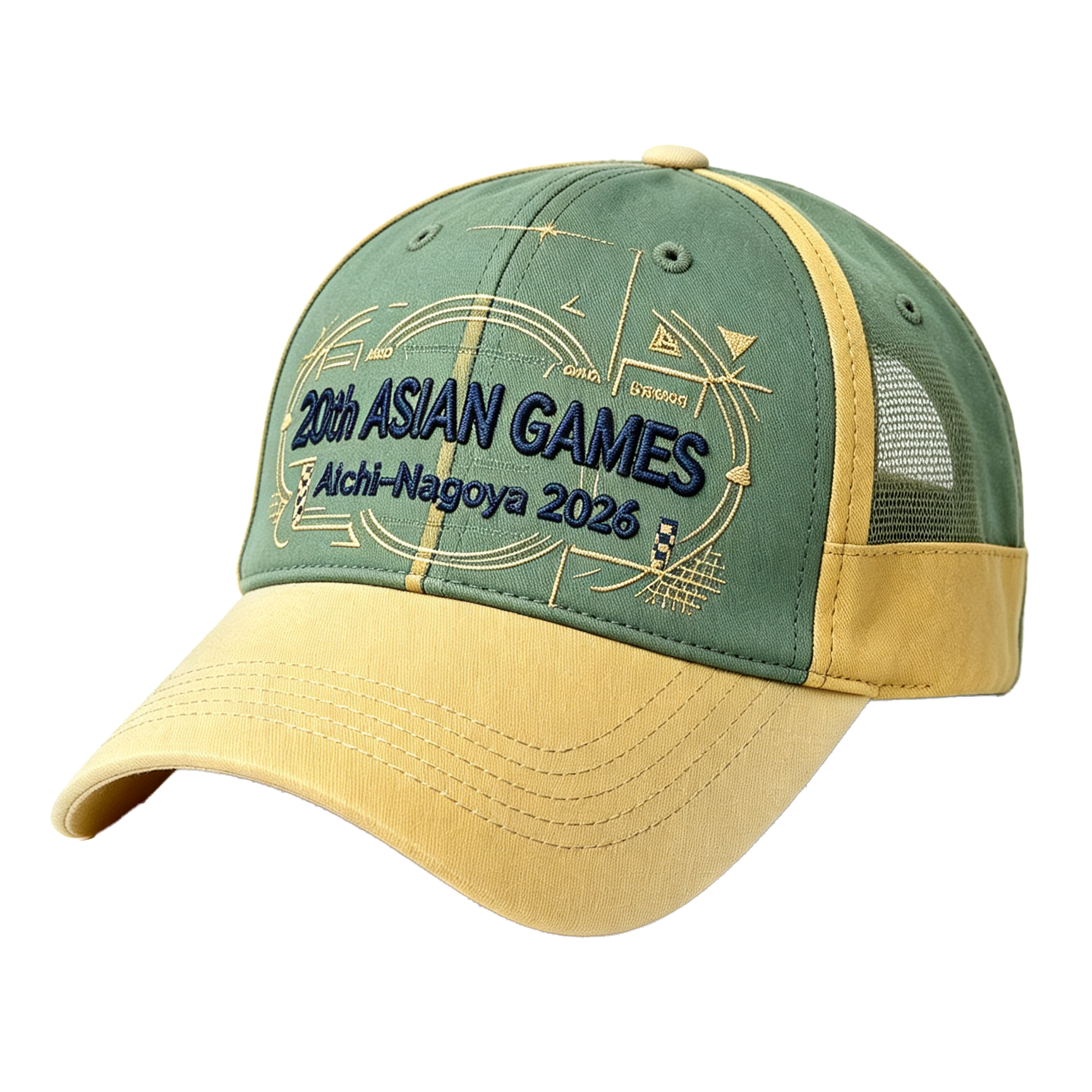 2026 Aichi-Nagoya Asian Games Unisex Grey Denim Cap | Adjustable 3D Raised Embroidered Baseball Hat