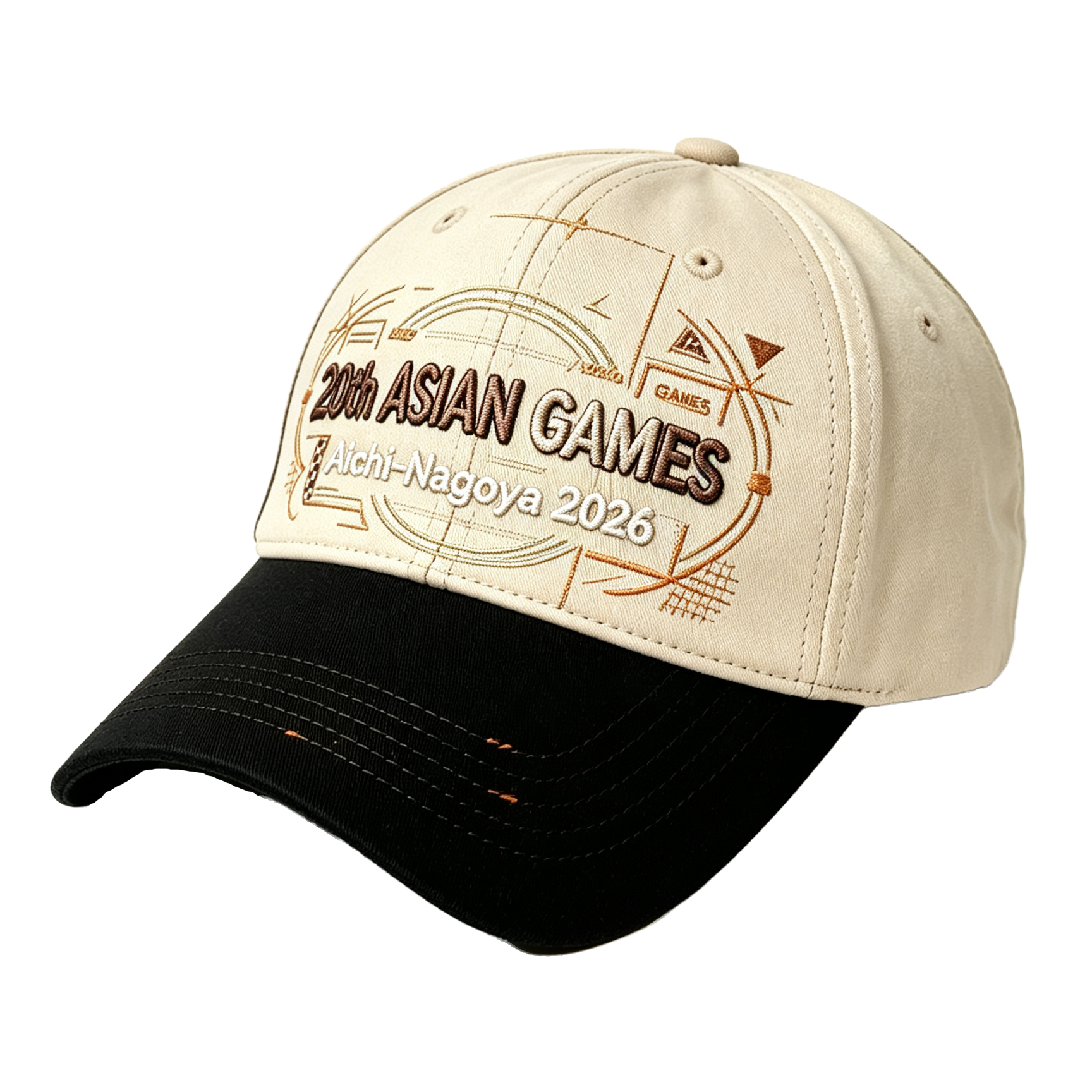2026 Aichi-Nagoya Asian Games Unisex Grey Denim Baseball Cap | Adjustable 3D Raised Embroidered Design