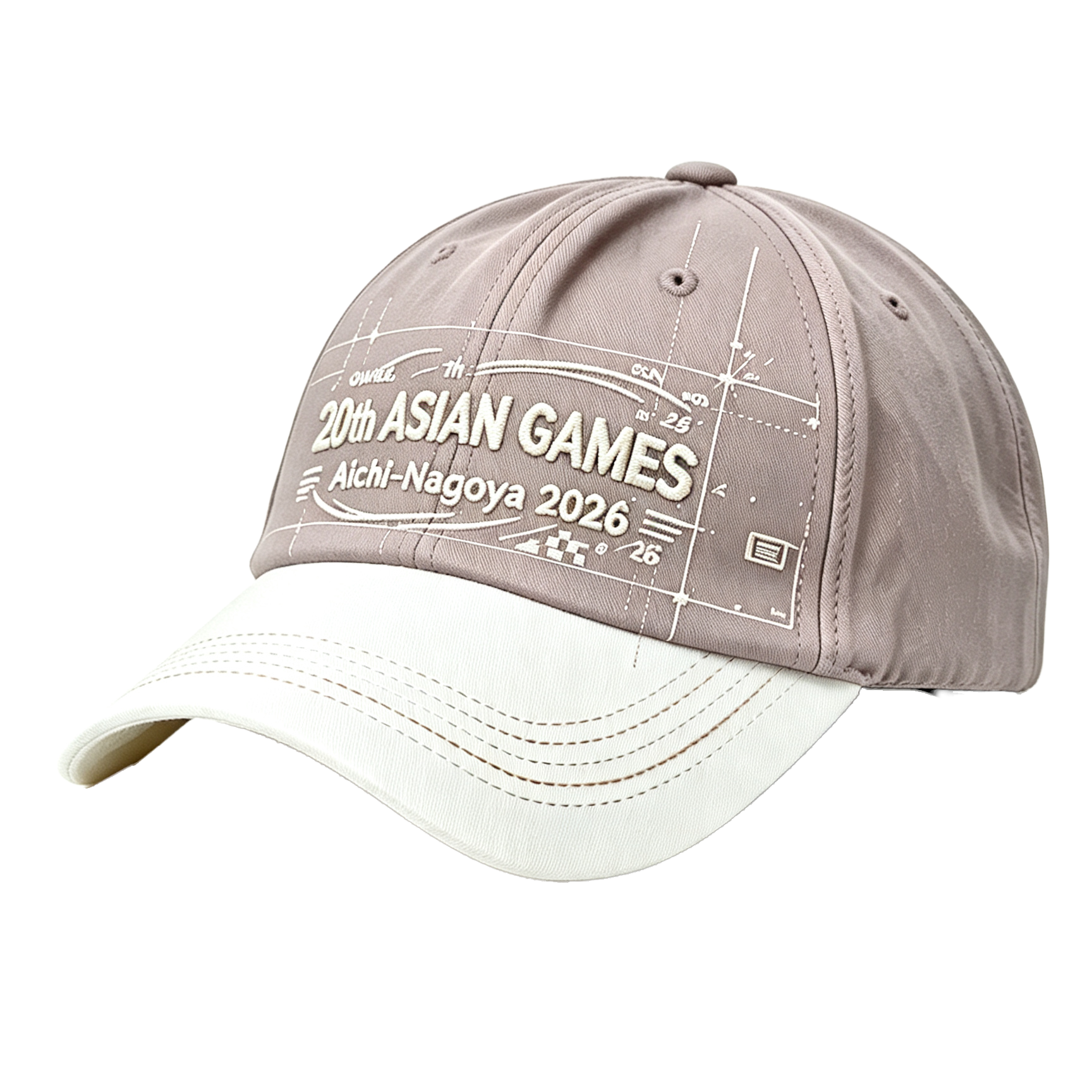2026 Aichi-Nagoya Asian Games Unisex Grey Denim Baseball Cap | Adjustable 3D Raised Embroidered Logo
