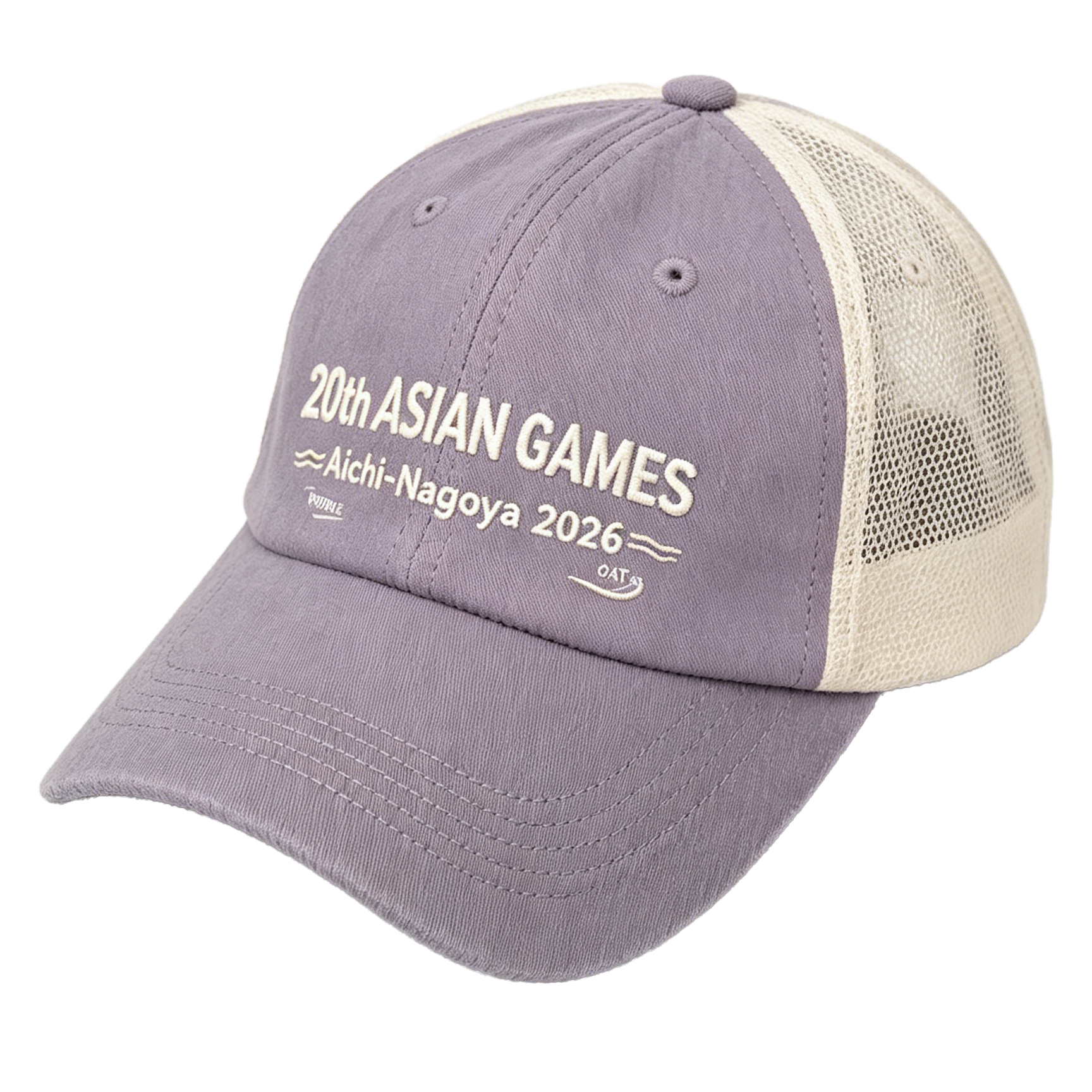 2026 Aichi-Nagoya Asian Games Unisex Grey Denim Cap | Adjustable 3D Embroidered Baseball Hat