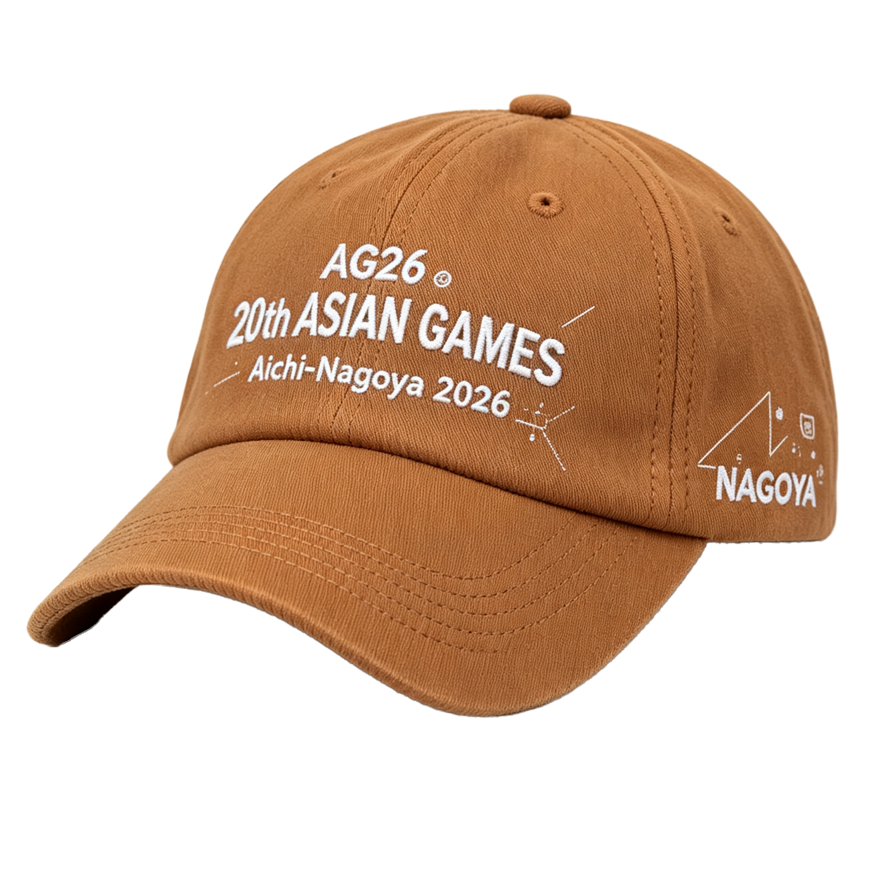2026 Aichi-Nagoya Asian Games Unisex Grey Denim Baseball Cap | Adjustable Official 3D Raised Embroidered Logo