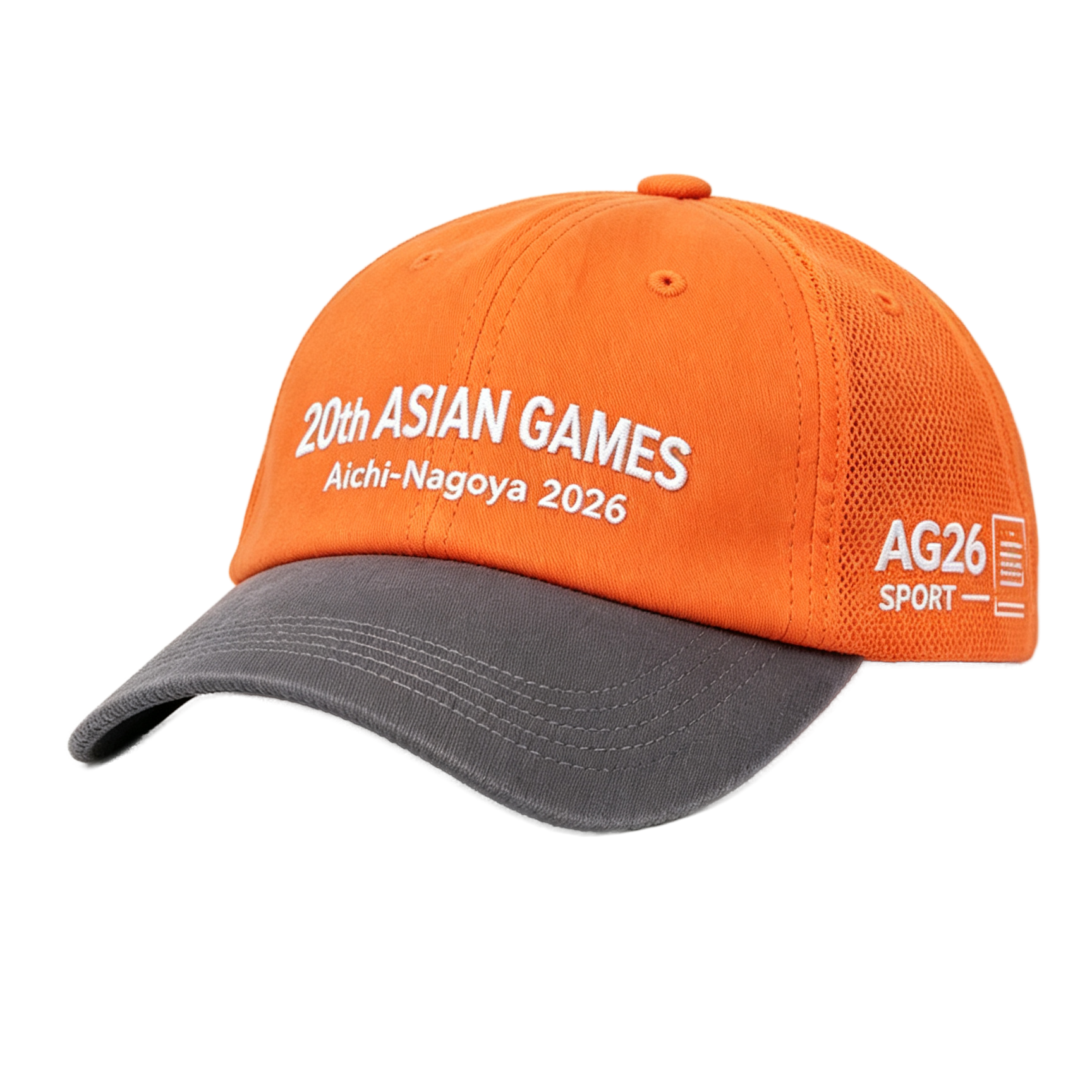 2026 Aichi-Nagoya Asian Games Unisex Grey Denim Baseball Cap | Adjustable Official 3D Raised Embroidered Logo