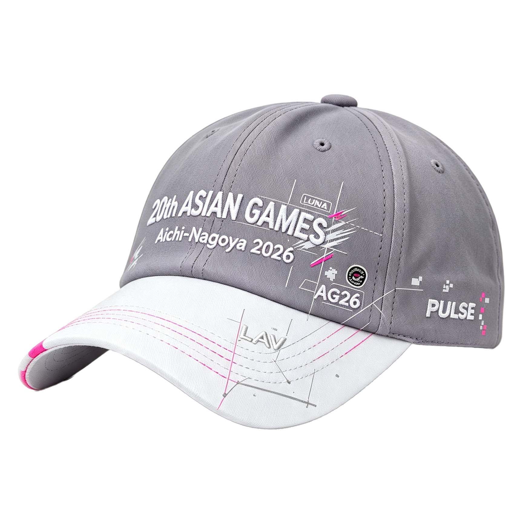 2026 Aichi-Nagoya Asian Games Unisex Grey Denim Baseball Cap | Adjustable Rear Buckle & Premium 3D Raised Official Embroidered Logo