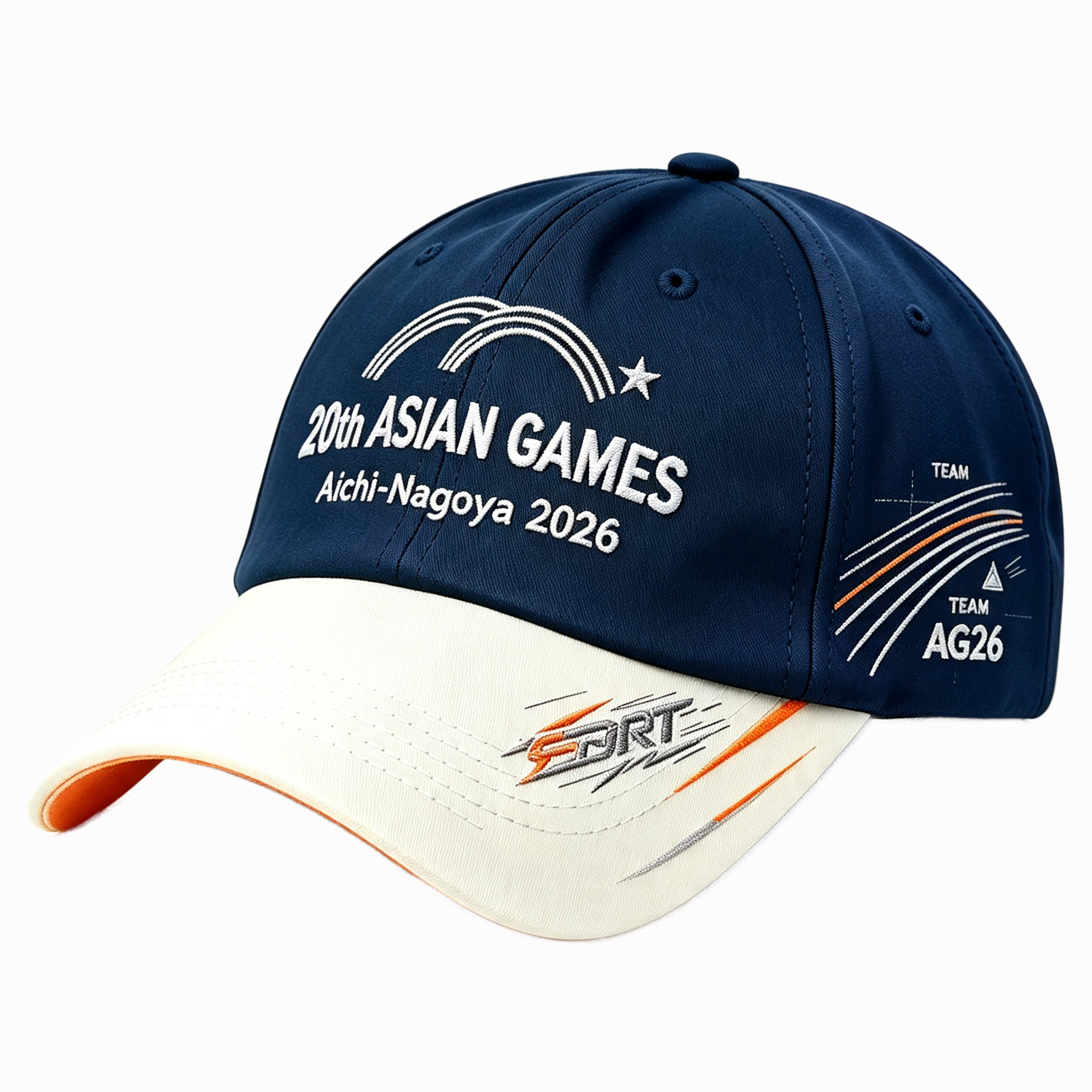 2026 Aichi-Nagoya Asian Games Unisex Grey Denim Baseball Cap | Adjustable Rear Buckle & 3D Raised Official Embroidered Logo