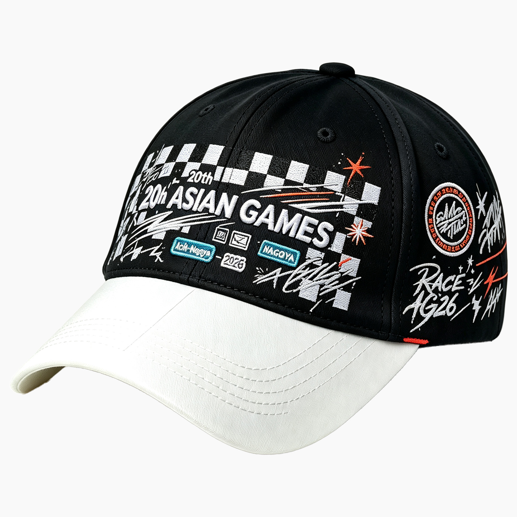 2026 Aichi‑Nagoya Asian Games Unisex Grey Denim Baseball Cap | 3D Raised Official Logo & Adjustable Back Closure