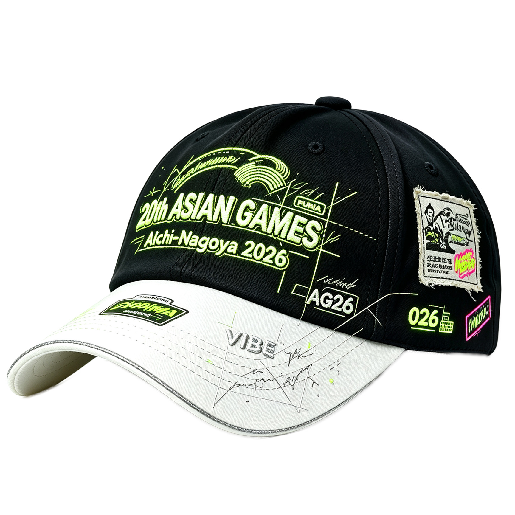 2026 Aichi-Nagoya Asian Games Unisex Grey Denim Cap | 3D Embossed Official Logo & Adjustable Rear Buckle