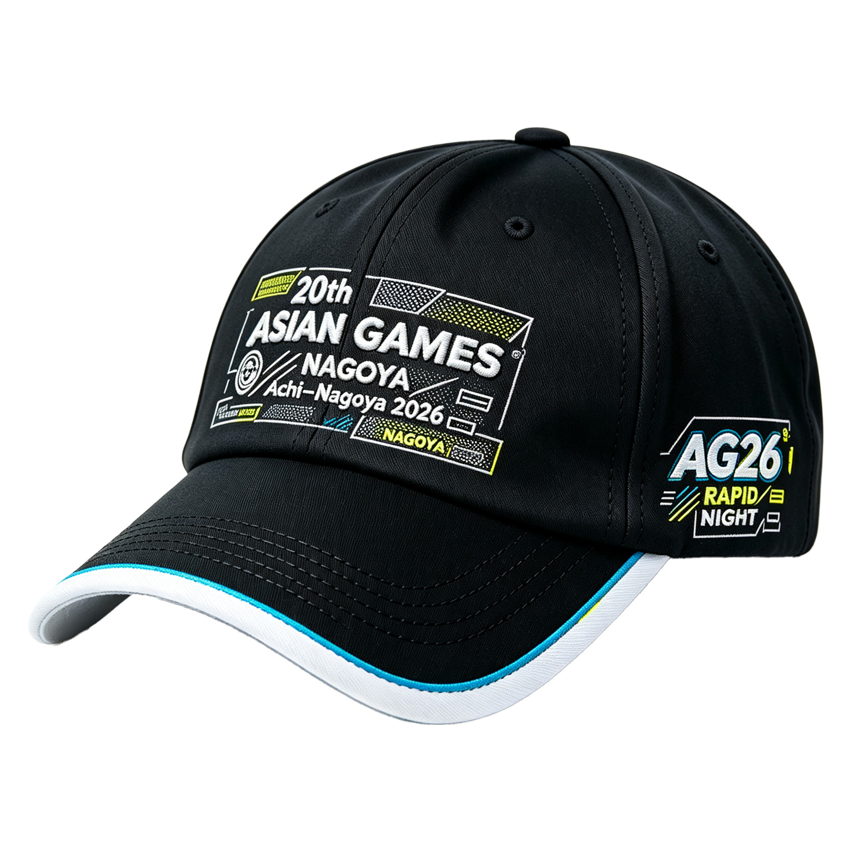 2026 Aichi-Nagoya Asian Games Unisex Grey Denim Cap | 3D Raised Official Logo & Adjustable Rear Buckle