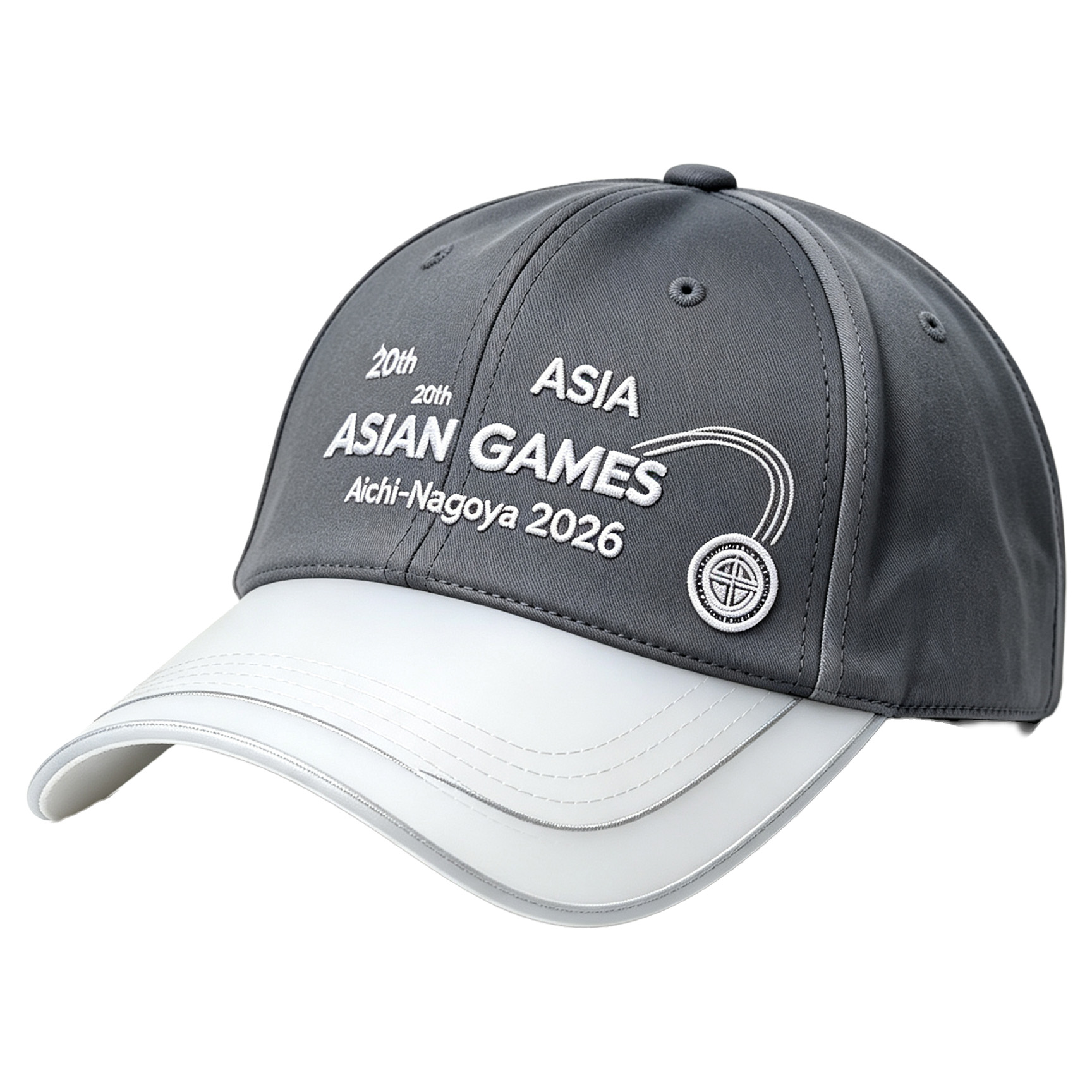 2026 Aichi-Nagoya Asian Games Unisex Grey Denim Cap | 3D Embossed Official Logo & Adjustable Back Strap