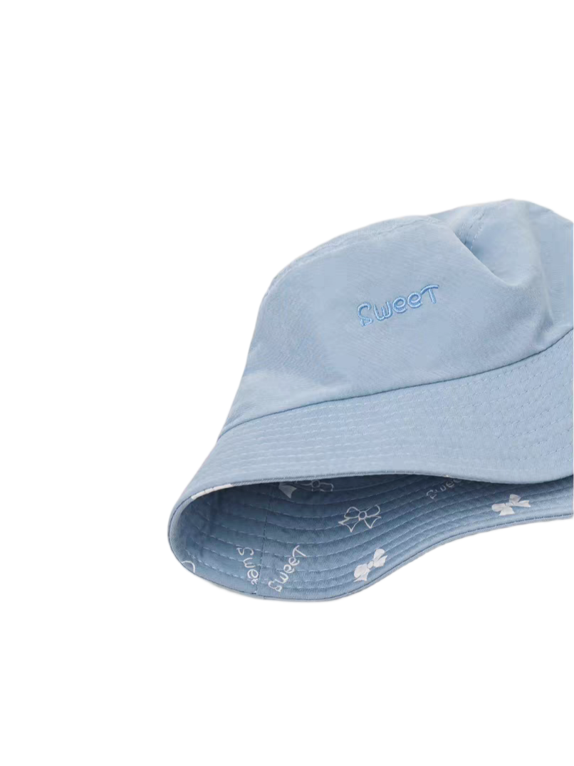 Reversible Screen Printing Bucket Hat Flat Embroidered Sun Hat for Unisex Outdoor Travel Daily Four Seasons Versatile Cap
