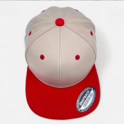 Two-Tone 100% Cotton Breathable Fashion Baseball Snapback Hat-Adjustable Flat Bill for Men