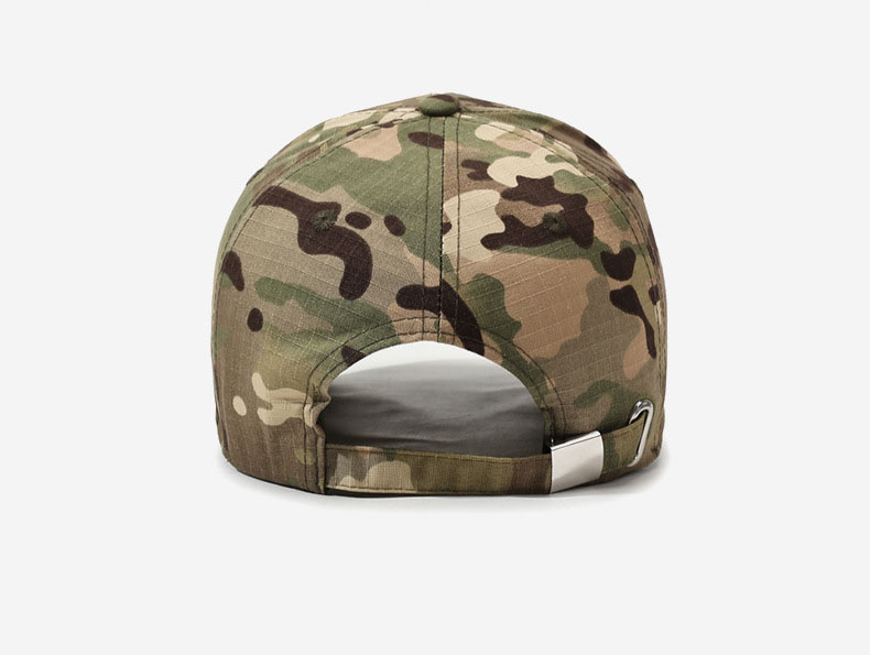 Men's Camouflage 6-Panel Baseball Cap Curved Brim Adjustable Cotton Fabric Sun Protection for Outdoor Use Four Seasons Casual
