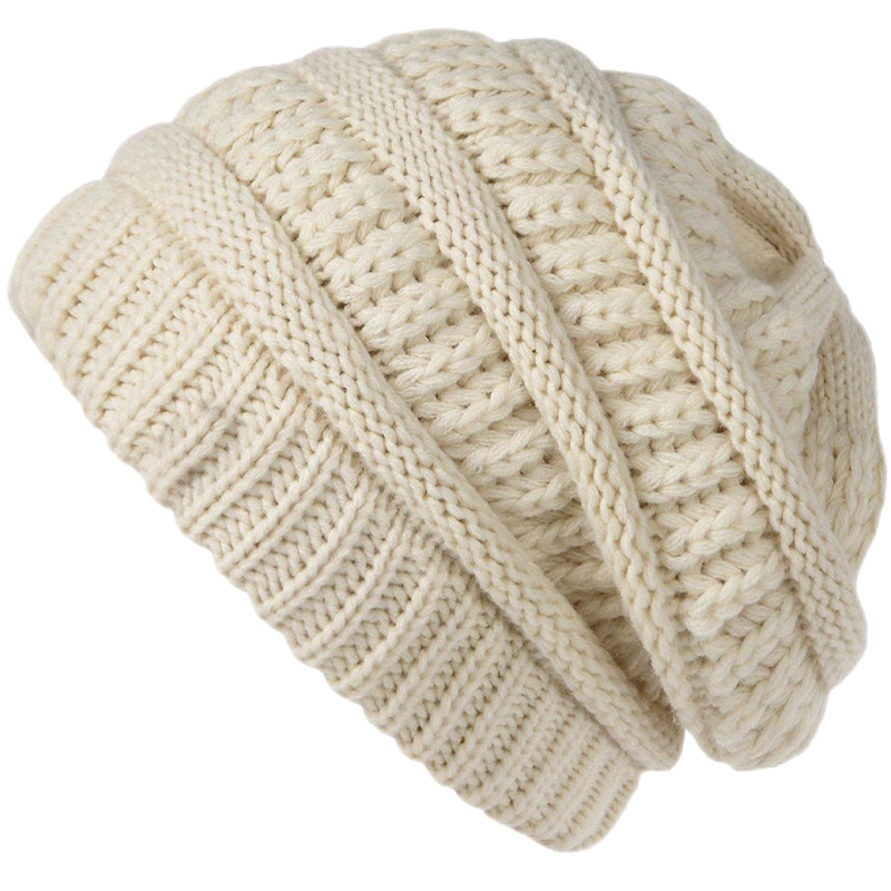 Thick Soft and Elastic Knitted Hat with No Brim Skull Cap for Adults Ski Hat Cold Cap