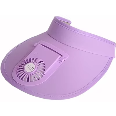 Custom Logo Cotton Plain Design Electronic Fan Summer Outdoor Sun Visor Cap Daily Sports Cycling Sun Protection for Casual Wear