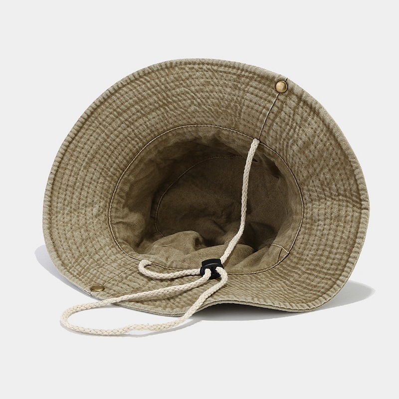 Alphabet Washed Distressed Fishermen's Cowboy Hats Men Women Outdoor Camping Mountain Climbing Sun Protection Western Character