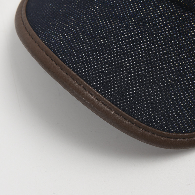 2026 Summer Collection: High-Quality New Denim Cap with Dark Blue Leather Trim, Adjustable Circumference, 6-Panel Baseball Cap