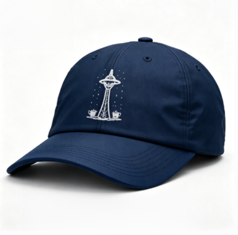 Embroidered Two-Tone Dad Cap, Unstructured Polyester Baseball Cap, Curved Brim Adjustable Casual Hat