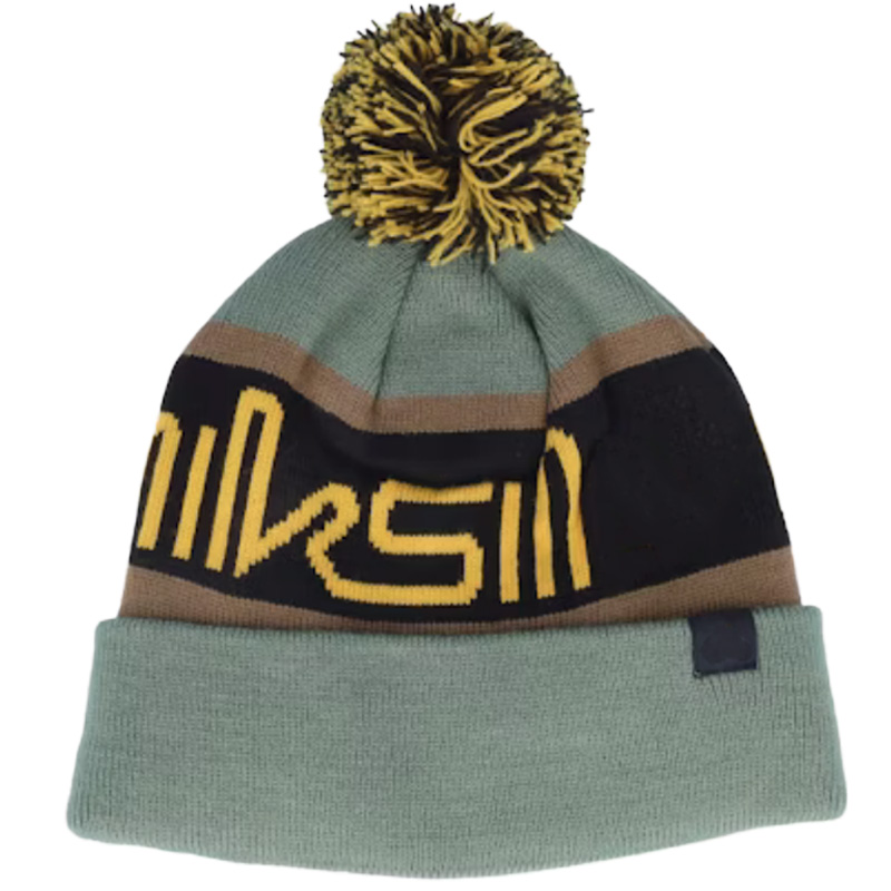 Customizable 100% Acrylic Knitted Green Light Winter Beanie Warm Winter Cuff Beanies with Pom Pom Adults' Logo Design Beach Wear