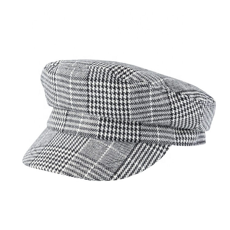 High Quality Wholesale Custom Striped Adjustable Fleece Captain Flat Top Sport Hats for Casual Travel Outdoor Unisex