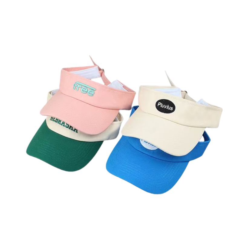 High Quality Comfortable Cotton Visor Cap with Embroidered Letter D Breathable Outdoor Sports Style for Adults for Cycling