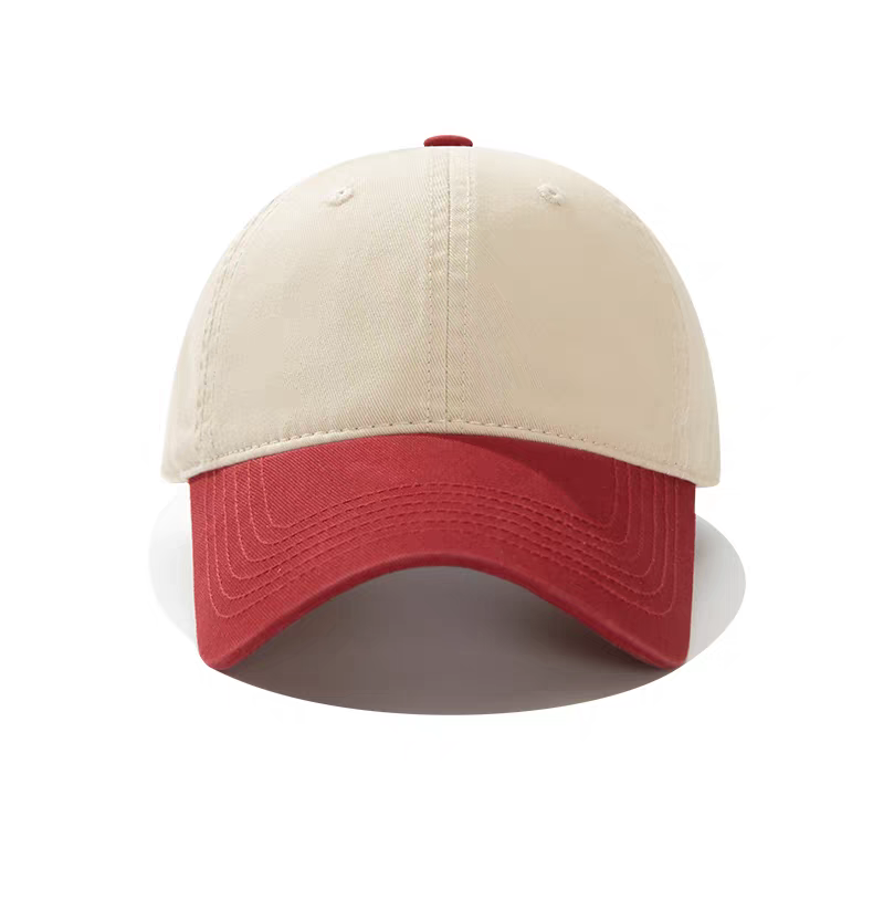 Color Block Sporty Twill Vintage Baseball Cap Retro Soft Top Dad Hat Unisex Digital Printing 100% Cotton 6-Panel