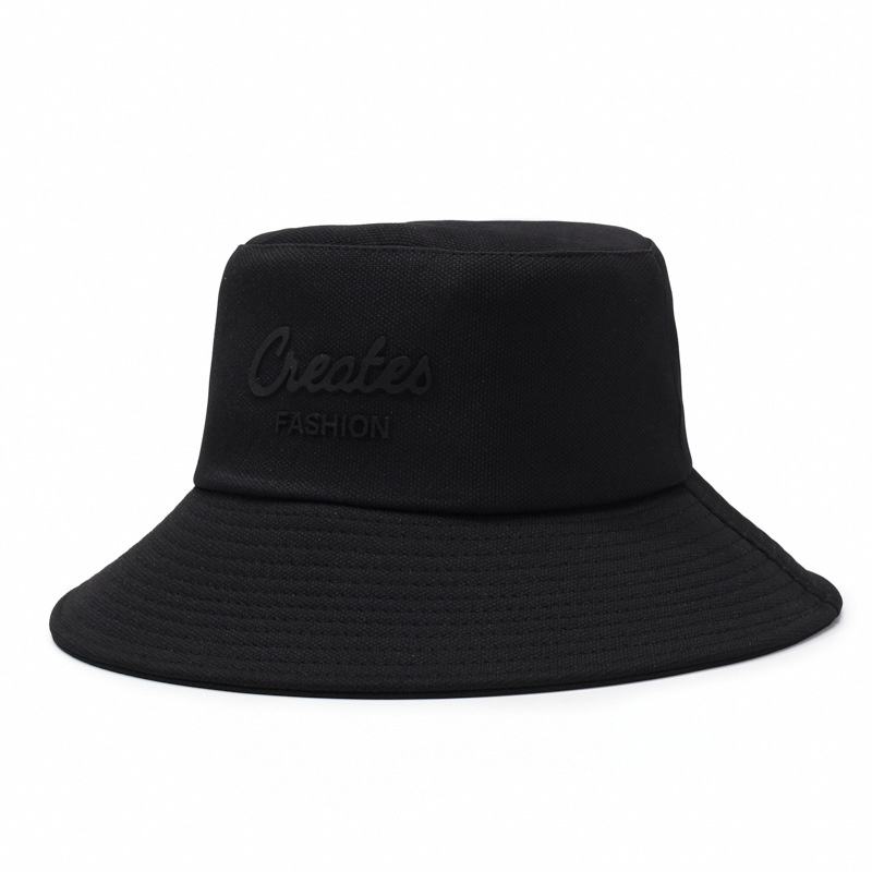 Bucket Hat Women's Spring-autumn New Style Fashionable Rubberized Letter Outdoor Casual Sun-protective Boater Hat
