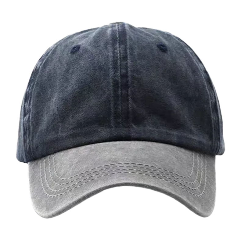 Vintage Washed Denim 6-Panel Custom Cotton Unisex Adjustable Metal Buckle Baseball Hat with Embroidery & Custom Logo Options