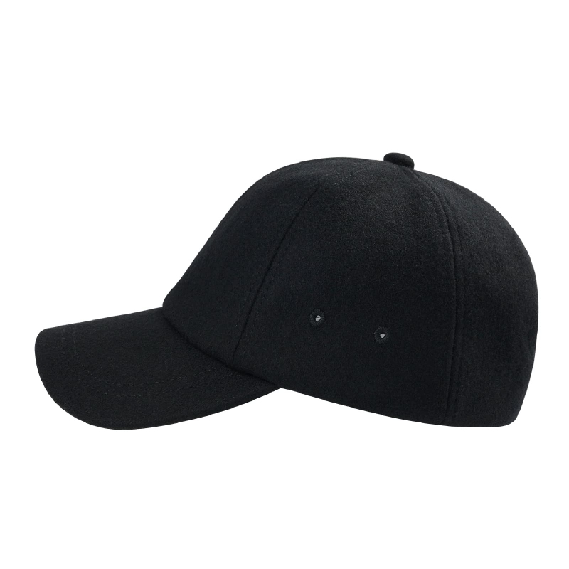 High Quality Wool Baseball Cap for Men Women Custom Logo Unstructured Outdoor Vintage Hat Metal Buckle Closure Popular Design