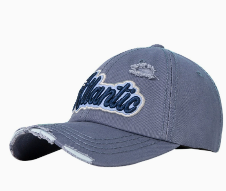 Customized Baseball Cap with Overseas Trade LOGO, Printed and Embroidered with Flowers, Washed Fabric