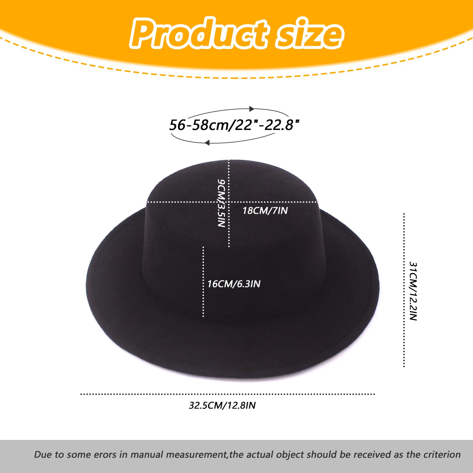 Custom Design Black Classic Fedora Hat Flat Top Wide Brim Jazz Hats Church Derby Cap for Men and Women Hats Sun protection