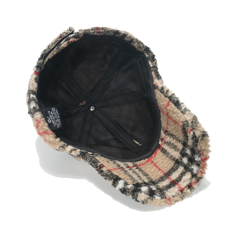 New Wool Baseball Cap - High-quality for Autumn and Winter - Checkered Suitable for Outdoor Baseball Caps and Golf Caps