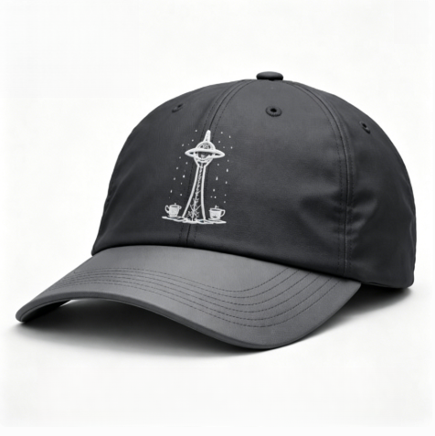 Embroidered Two-Tone Dad Cap, Unstructured Polyester Baseball Cap, Curved Brim Adjustable Casual Hat