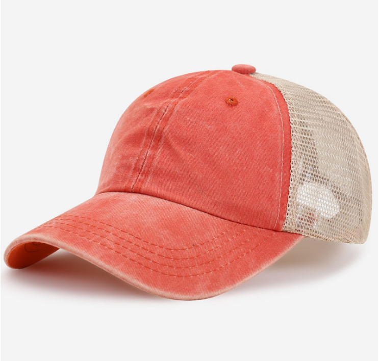 Wholesale Multi-Color Denim Mesh Dad Hat Custom Logo Embroidery Fashionable Men's Mesh Back Trucker Cap Outdoor Cycling Casual