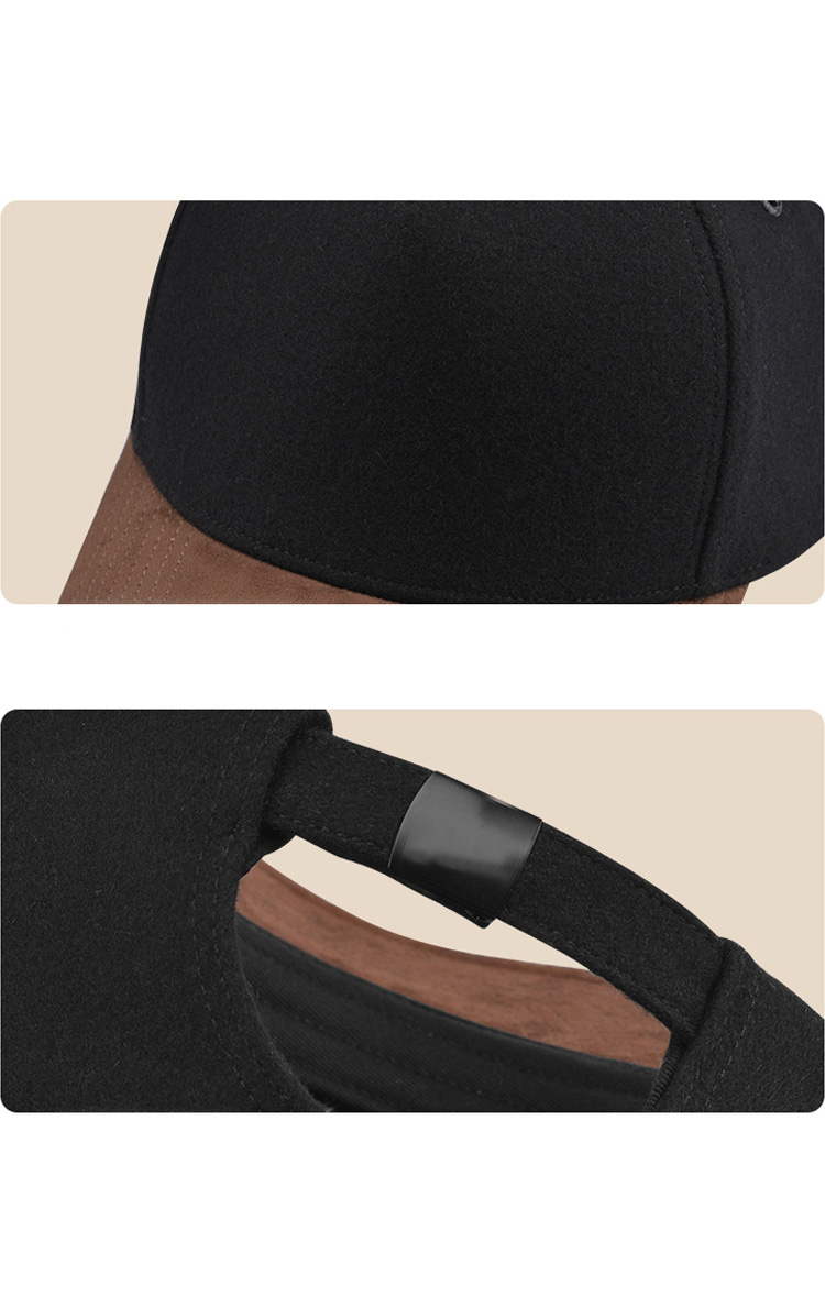 Sweet Ocean Customized High-quality 5-panel Woolen Baseball Cap for Men. Warm Thick Design Fashionable Multi-color Curved Brim