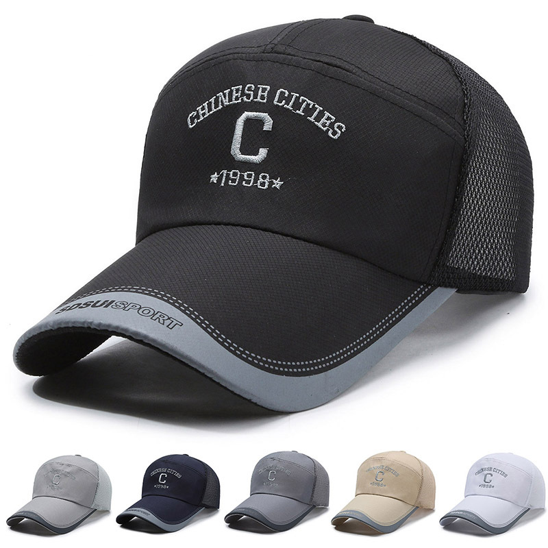 Men's 6-Panel Checkered Trucker Mesh Caps Spring/Summer Outdoor Breathable Mesh Fabric Sun Protection Casual Sports Fishing Use