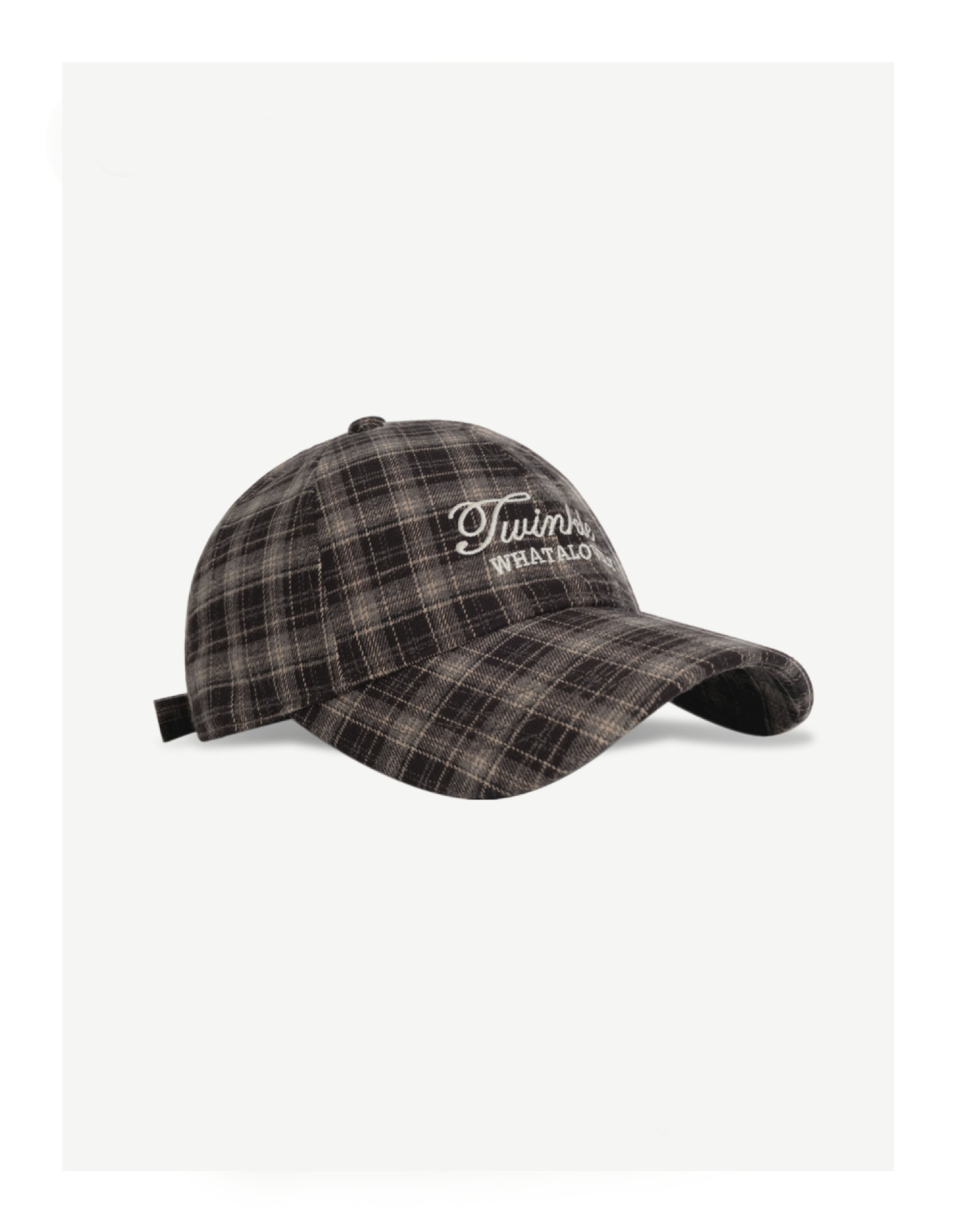High-quality Fall and Winter Hat Korean-style Fashionable Checkered Embroidered Baseball Cap Casual Baseball Cap