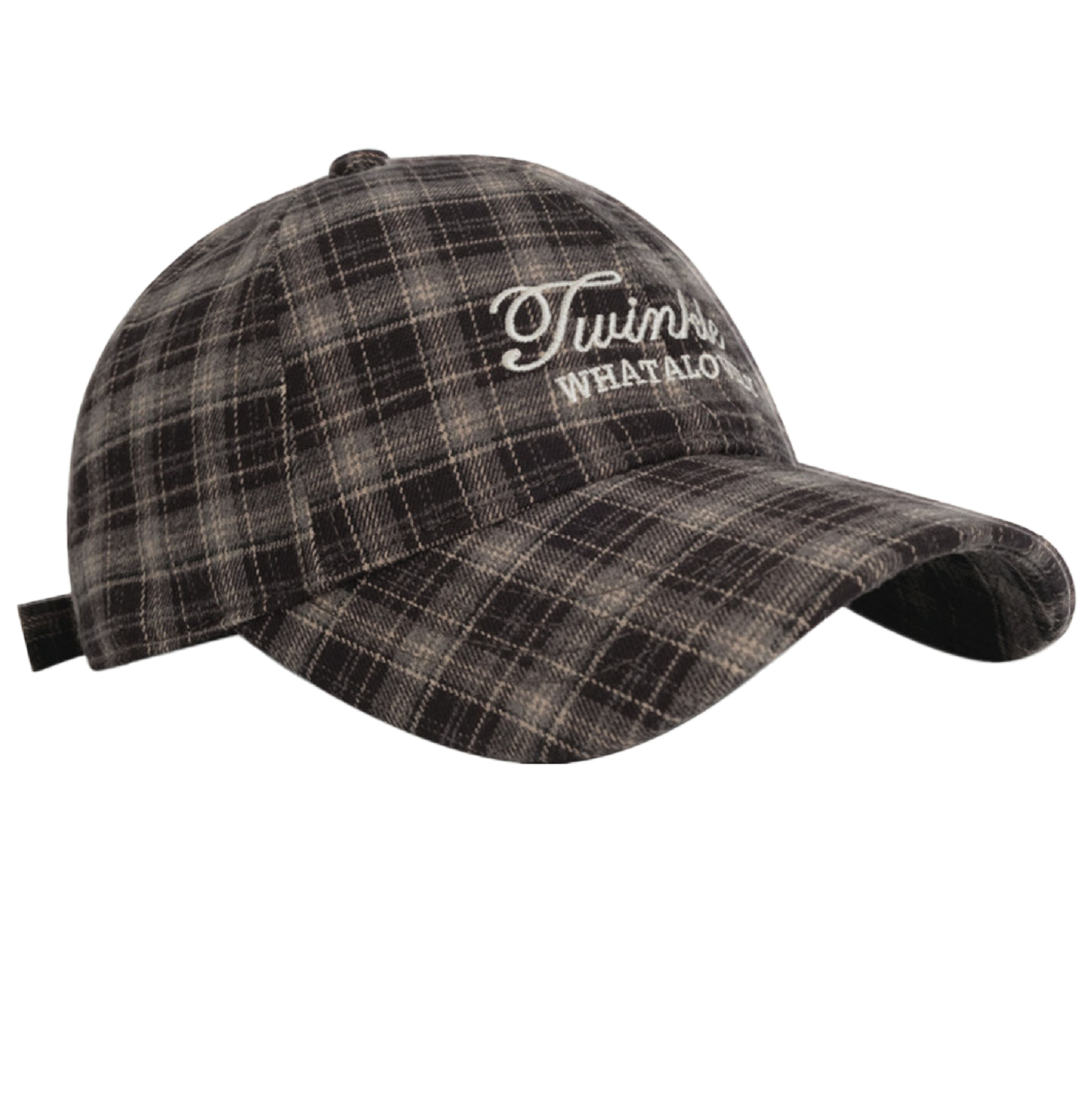High-quality Fall and Winter Hat Korean-style Fashionable Checkered Embroidered Baseball Cap Casual Baseball Cap