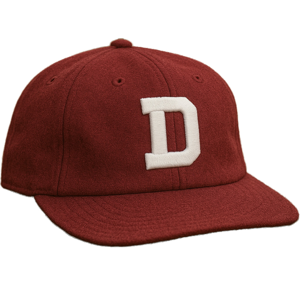Custom Embroidered Wool Blend Snapback Baseball Cap with Leather Strap and Letter D Design