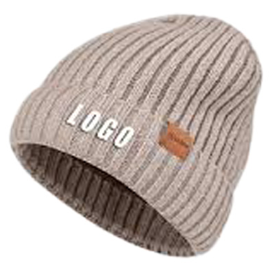 Custom Women's Embroidered Wool Warm Ribbed Winter Knitted Hats