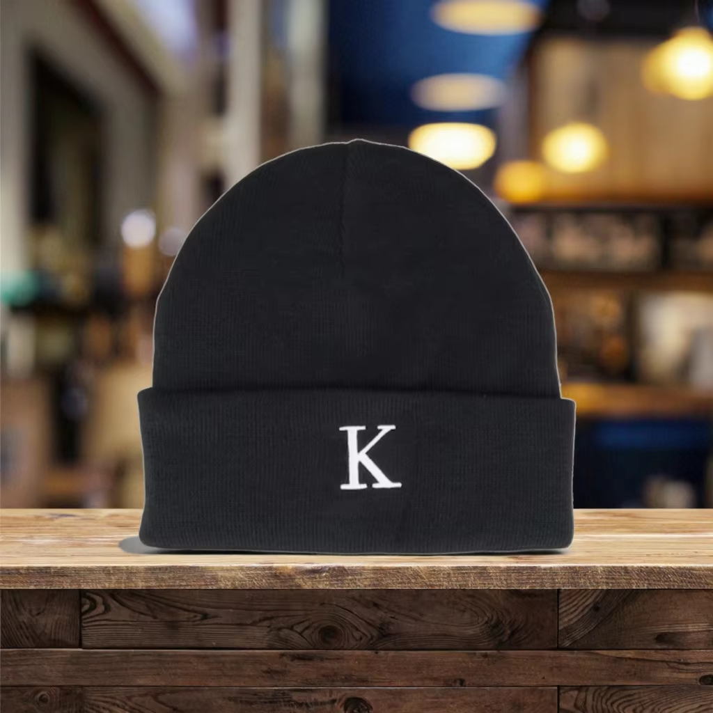 Unisex High Quality Winter Beanie Hats Knit Polyester Cuff Cap Custom Logo Letter Embroidery Warm Plaid Designed for Men Beach