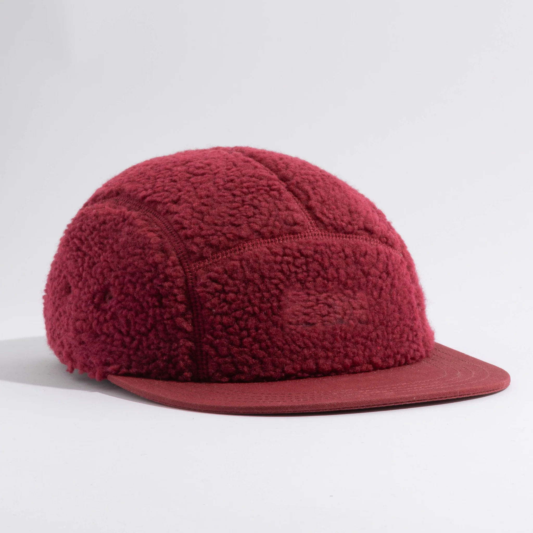 Custom Color Outdoor Warm Fleece Camping Hat Adjustable Strap Blank Short Brim 5 Panel Cap