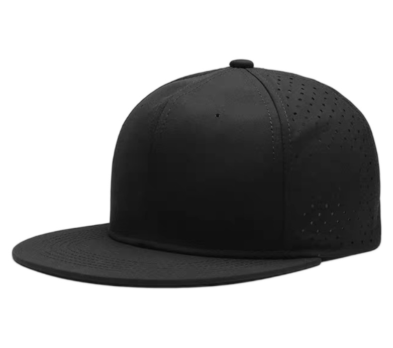 Black Waterproof Breathable Mesh Hip Hop Fashion Snapback Cap Outdoor Quick Dry Adjustable Flat Brim Baseball Hat